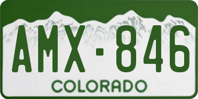 CO license plate AMX846