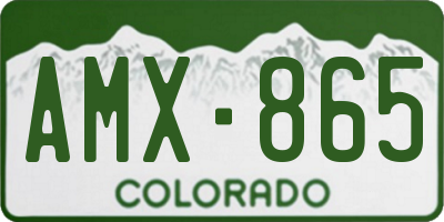 CO license plate AMX865