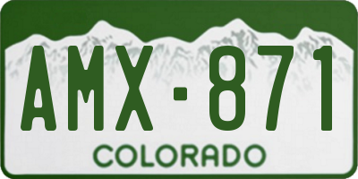 CO license plate AMX871