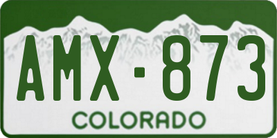 CO license plate AMX873
