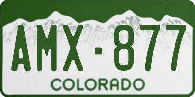 CO license plate AMX877