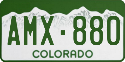 CO license plate AMX880