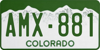 CO license plate AMX881