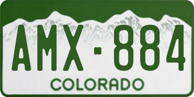 CO license plate AMX884