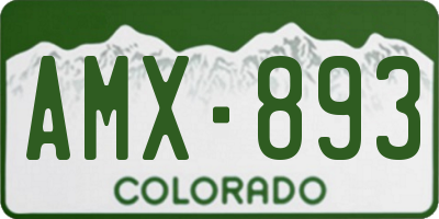 CO license plate AMX893