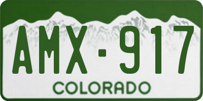 CO license plate AMX917