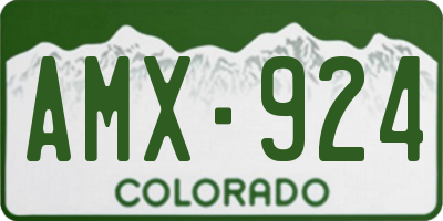 CO license plate AMX924