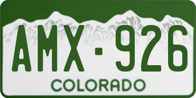 CO license plate AMX926