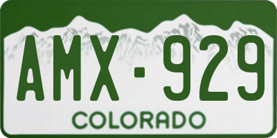 CO license plate AMX929