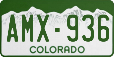 CO license plate AMX936