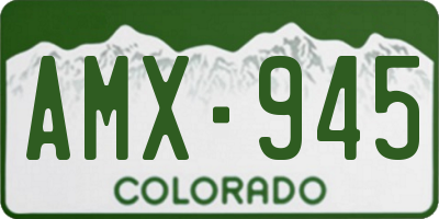 CO license plate AMX945