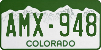 CO license plate AMX948