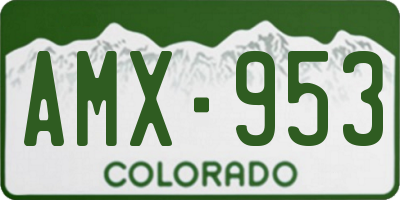 CO license plate AMX953