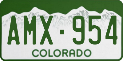 CO license plate AMX954