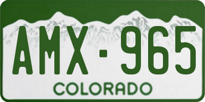 CO license plate AMX965