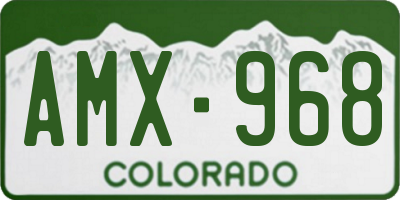 CO license plate AMX968
