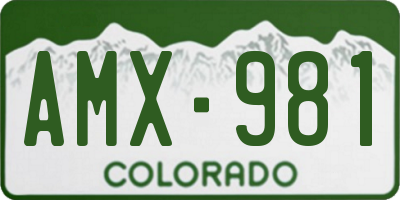 CO license plate AMX981