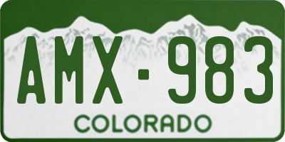 CO license plate AMX983