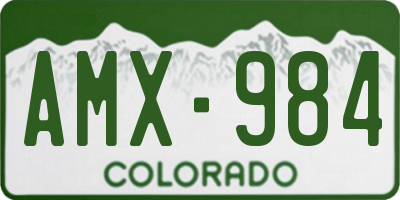 CO license plate AMX984