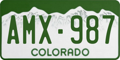 CO license plate AMX987