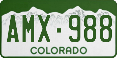 CO license plate AMX988