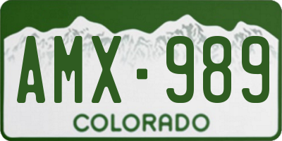 CO license plate AMX989
