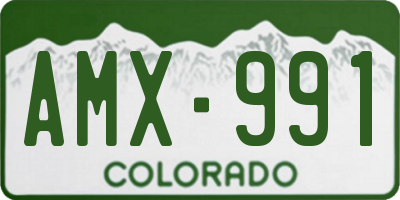 CO license plate AMX991