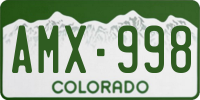 CO license plate AMX998