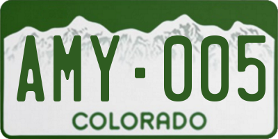 CO license plate AMY005