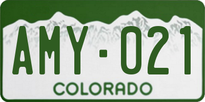 CO license plate AMY021