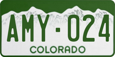 CO license plate AMY024