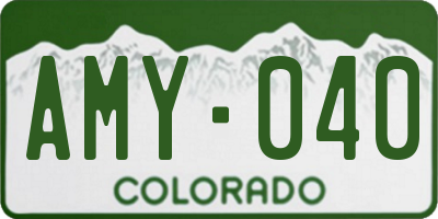 CO license plate AMY040