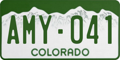 CO license plate AMY041