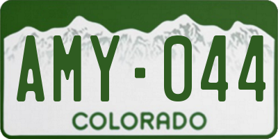 CO license plate AMY044