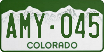 CO license plate AMY045