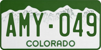 CO license plate AMY049