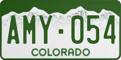 CO license plate AMY054