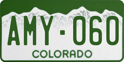 CO license plate AMY060