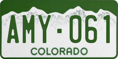 CO license plate AMY061
