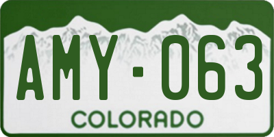 CO license plate AMY063