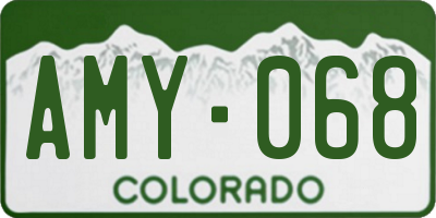 CO license plate AMY068