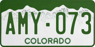 CO license plate AMY073