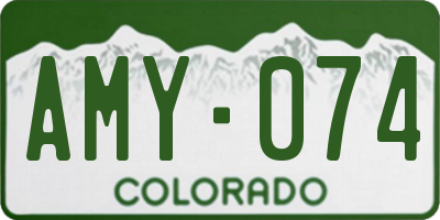 CO license plate AMY074