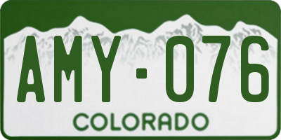 CO license plate AMY076