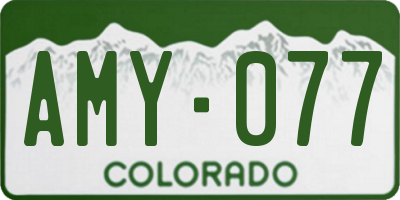 CO license plate AMY077