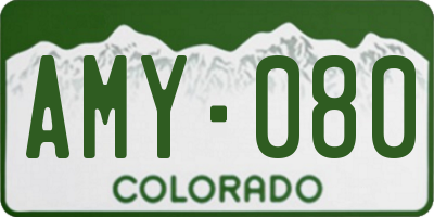 CO license plate AMY080