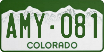 CO license plate AMY081