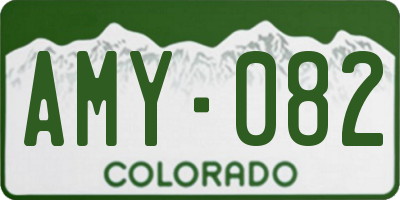 CO license plate AMY082