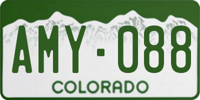 CO license plate AMY088