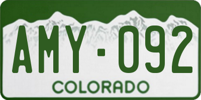 CO license plate AMY092